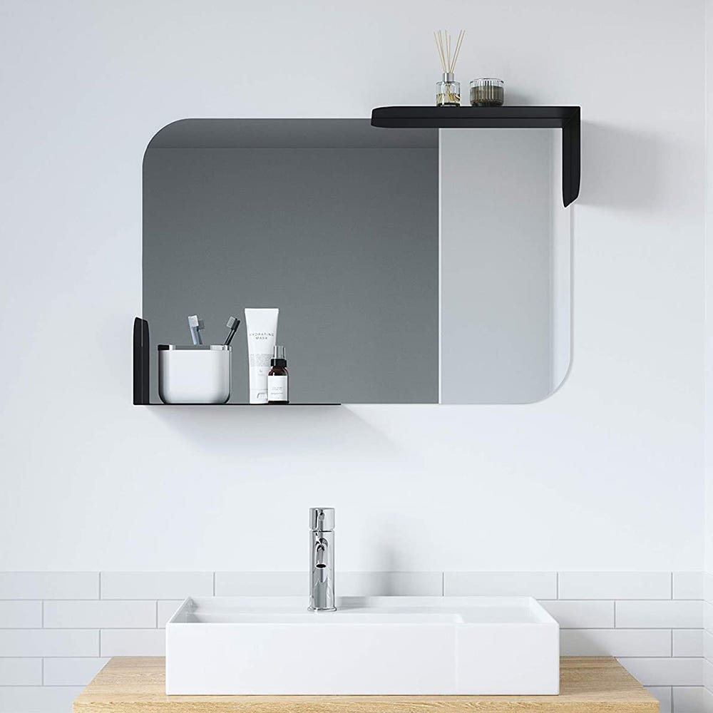 Miroir avec tablettes noires ALCOVE 30" x 20"