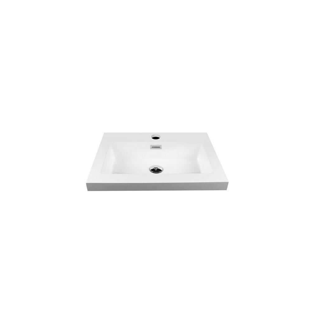 24" White polymarble vanity top