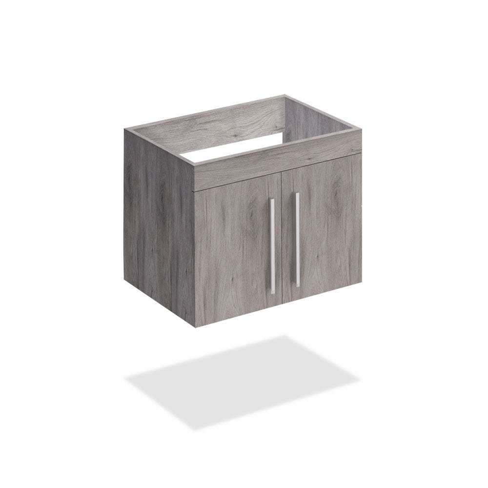 24" Light grey oak finish wall vanity with 2 doors