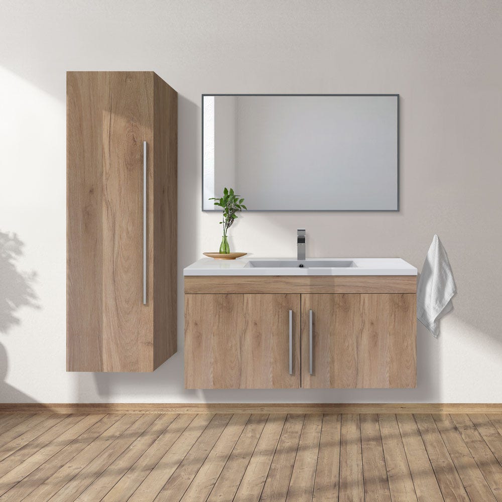 Hadlee Furniture Collection - Light brown oak finish bathroom furniture