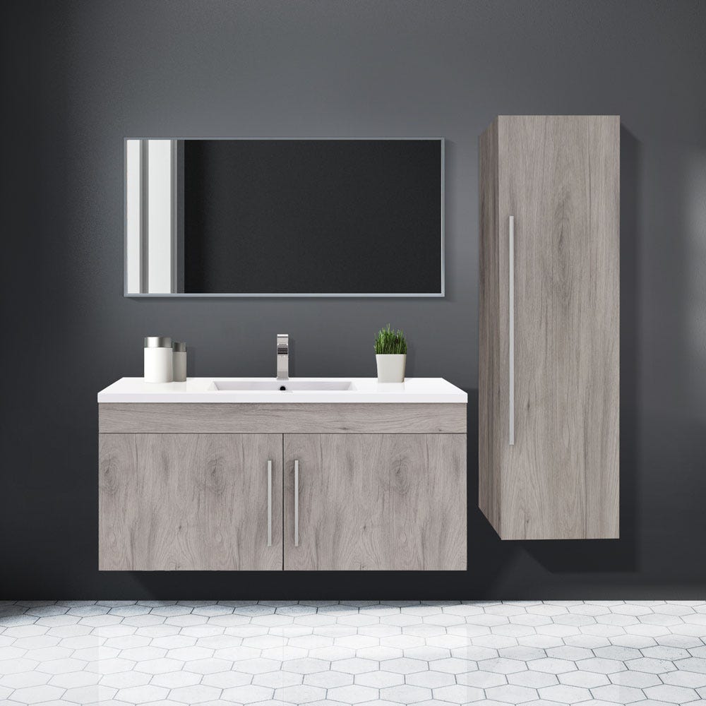 Light Grey Oak Finish Bathroom Furniture - Wyatt Collection